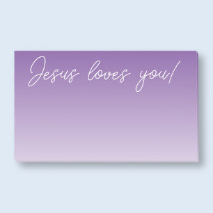 Jesus liebt dich! lila Ombre Post-it Klebezettel