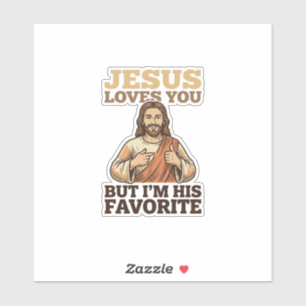 Jesus liebt dich lustiges Vintage-Glaubens-Shirt-D Aufkleber