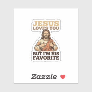 Jesus liebt dich lustiges Vintage-Glaubens-Shirt-D Aufkleber