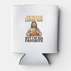 Jesus liebt dich lustiges Vintage-Glaubens-Shirt-D Dosenkühler