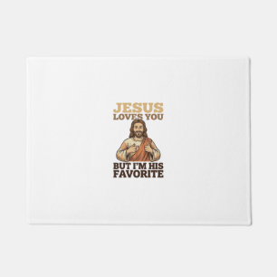 Jesus liebt dich lustiges Vintage-Glaubens-Shirt-D Fußmatte