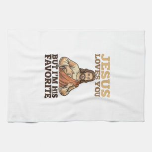 Jesus liebt dich lustiges Vintage-Glaubens-Shirt-D Geschirrtuch