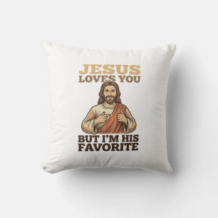 Jesus liebt dich lustiges Vintage-Glaubens-Shirt-D Kissen