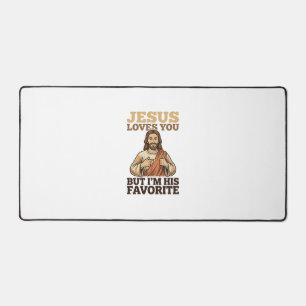 Jesus liebt dich lustiges Vintage-Glaubens-Shirt-D Schreibtischunterlage