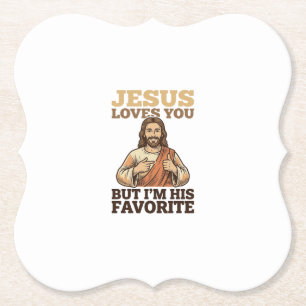 Jesus liebt dich lustiges Vintage-Glaubens-Shirt-D Untersetzer