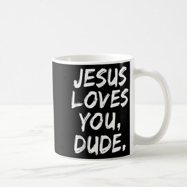 Jesus liebt dich, Mann, Christlicher Gläubiger, Gl Kaffeetasse (Rechts)