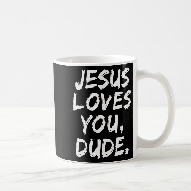 Jesus liebt dich Mann Christlicher Gläubiger Glaub Kaffeetasse (Rechts)