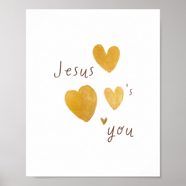 Jesus liebt dich. Moderne digitale Poster-Drucke Poster (Vorne)