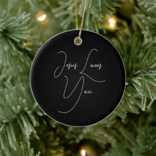 Jesus liebt dich moderne minimalistische Schrift Keramik Ornament