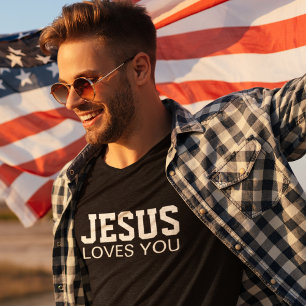 Jesus liebt dich Motiv-Typografie T-Shirt