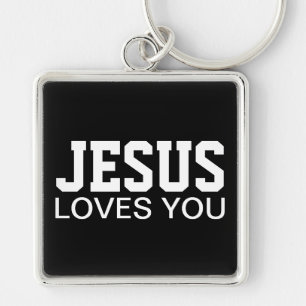 Jesus liebt dich Motivations-Typografie Schlüsselanhänger
