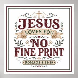 Jesus liebt dich, ohne Wenn und Aber - Christliche Poster