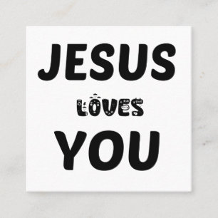 JESUS LIEBT DICH QUADRATISCHE VISITENKARTE