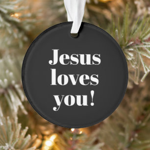 Jesus liebt dich!   Retro-moderner Typostil Ornament