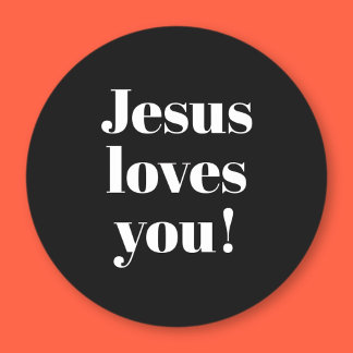 Jesus liebt dich! | Retro-moderner Typostil Runder Aufkleber