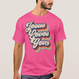Jesus liebt dich Retro Vintage Grafikdesign T-Shirt