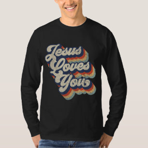 Jesus liebt dich Retro Vintage Grafikdesign T-Shirt