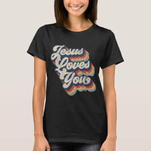 Jesus liebt dich Retro Vintage Grafikdesign T-Shirt