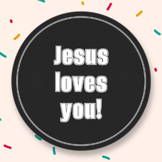 Jesus liebt dich! runder aufkleber