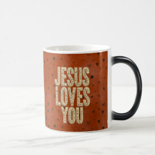 Jesus liebt dich rustikale christliche Ermutigung Verwandlungstasse