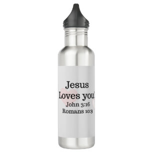 Jesus liebt dich Schrift Edelstahlflasche