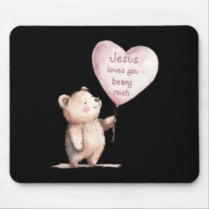 Jesus liebt dich sehr süß Christliche Kinder  Mousepad