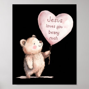Jesus liebt dich sehr süß Christliche Kinder  Poster