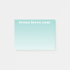 Jesus liebt dich! | teal ombre post-it klebezettel