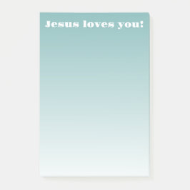 Jesus liebt dich! | teal ombre post-it klebezettel