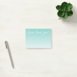 Jesus liebt dich! | tealgrüner Ombre Post-it Klebezettel