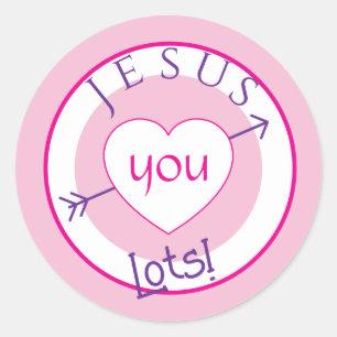 Jesus liebt dich Valentinstag-Aufkleber Runder Aufkleber