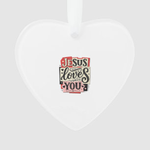 Jesus liebt dich Vintage-Gravur Christliche Typogr Ornament