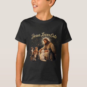 Jesus liebt Katzen Christlicher Katzenliebhaber Je T-Shirt