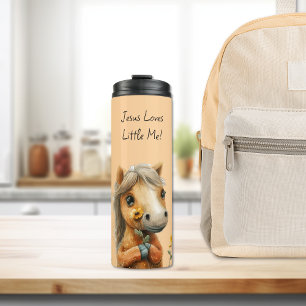 Jesus liebt kleines Ich süßes Pferd Kinder Thermosbecher