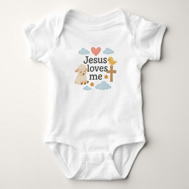 Jesus liebt mich baby strampler (Vorderseite)