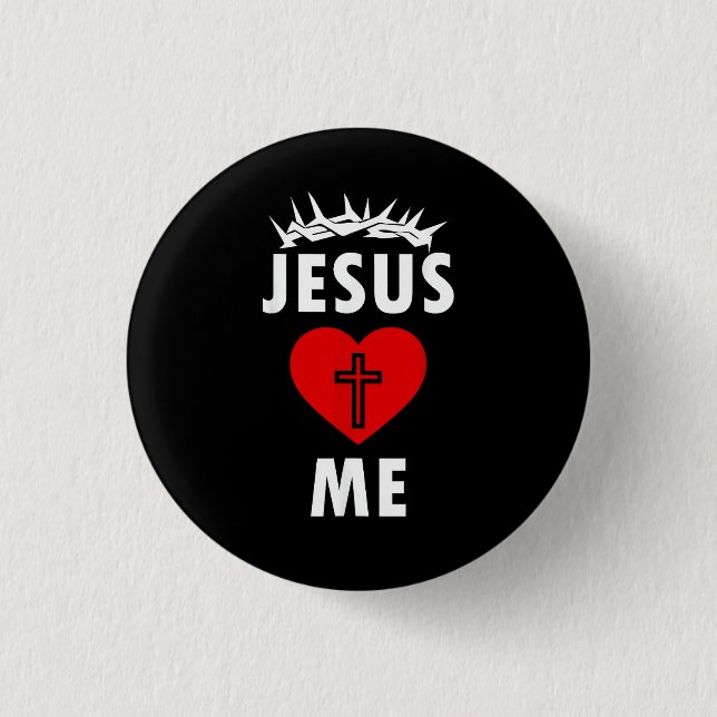 Jesus liebt mich christlich religiös button (Vorderseite)