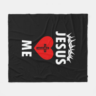 Jesus liebt mich christlich religiös fleecedecke