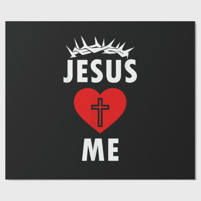 Jesus liebt mich christlich religiös geschenkpapier (Flach)