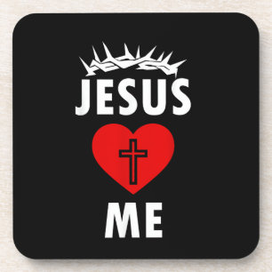 Jesus liebt mich christlich religiös getränkeuntersetzer