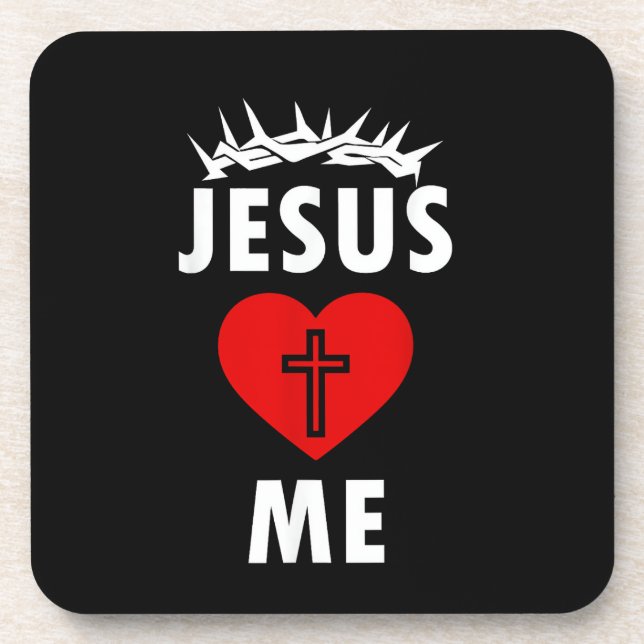Jesus liebt mich christlich religiös getränkeuntersetzer (Vorderseite)