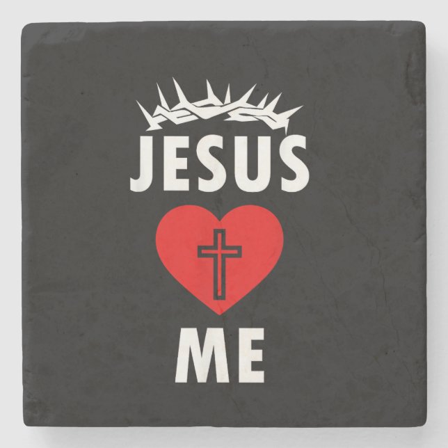 Jesus liebt mich christlich religiös steinuntersetzer (Vorderseite)