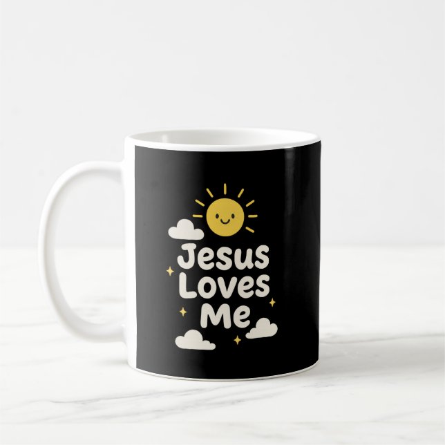 Jesus liebt mich christlicher Becher Kaffeetasse (Links)