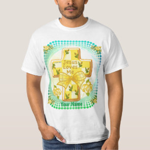 Jesus liebt mich christliches Kreuz T-Shirt