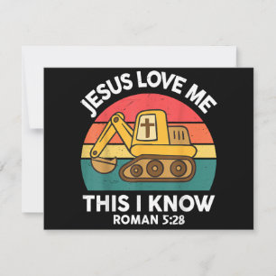 Jesus liebt mich, das weiß ich Bagger Christlich Feiertagskarte