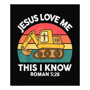 Jesus liebt mich, das weiß ich Bagger Christlich Fotodruck
