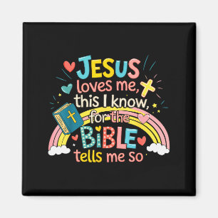Jesus liebt mich, das weiß ich, Jungen Kinder Klei Magnet