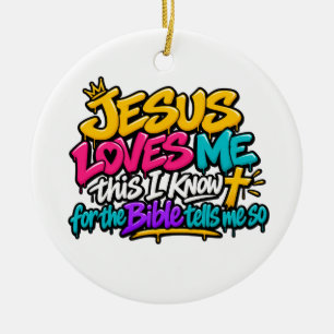 Jesus liebt mich keramik ornament