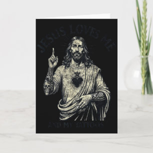 Jesus liebt mich und meine Tattoos Christlich täto Karte