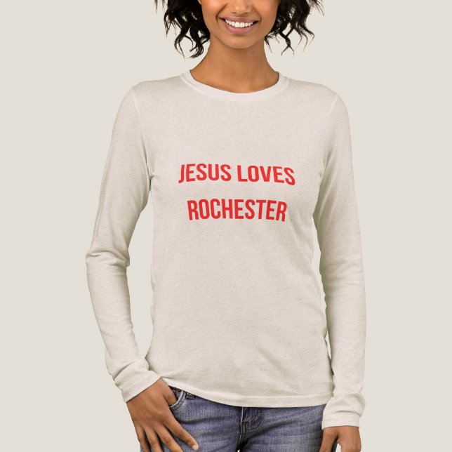 Jesus liebt Rochester Tri-Blend Shirt (Vorderseite)