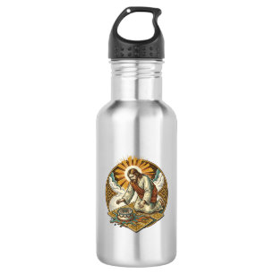 Jesus ließ den Geburtstagskuchen mit dem Gesicht n Edelstahlflasche